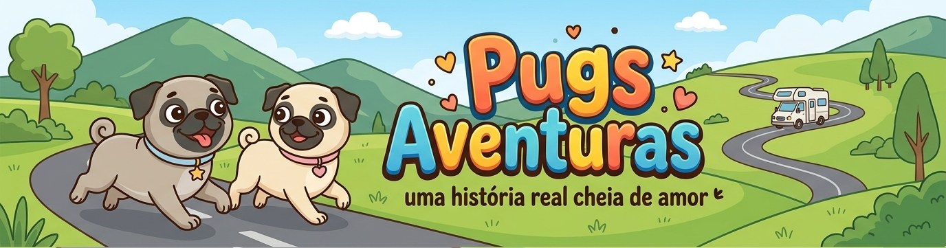 Pugs Aventuras: a Joy e a Jane correndo na estrada. Uma história real cheia de amor.