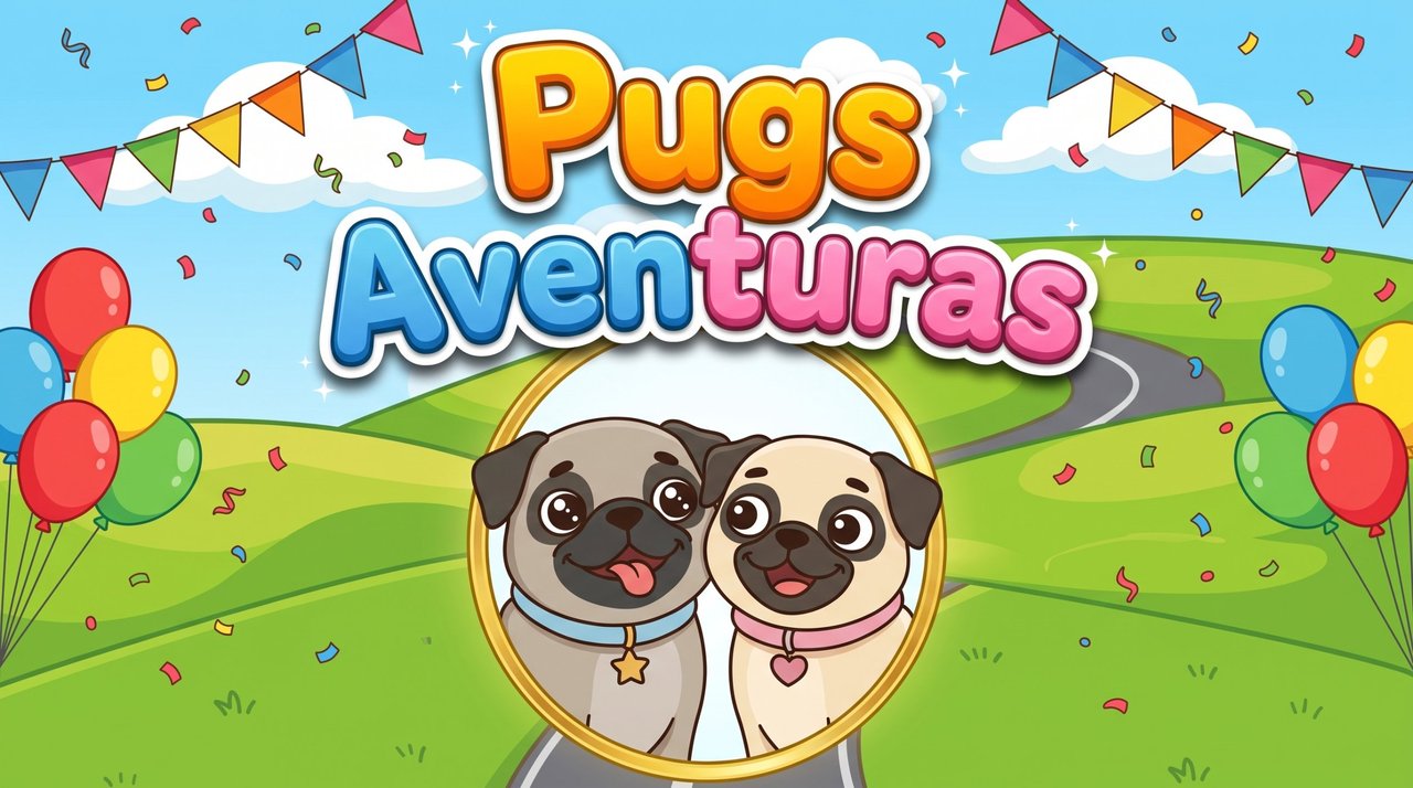 Logo Pugs Aventuras com a Joy e a Jane